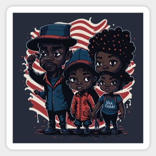 Patriotic American Family Magnet